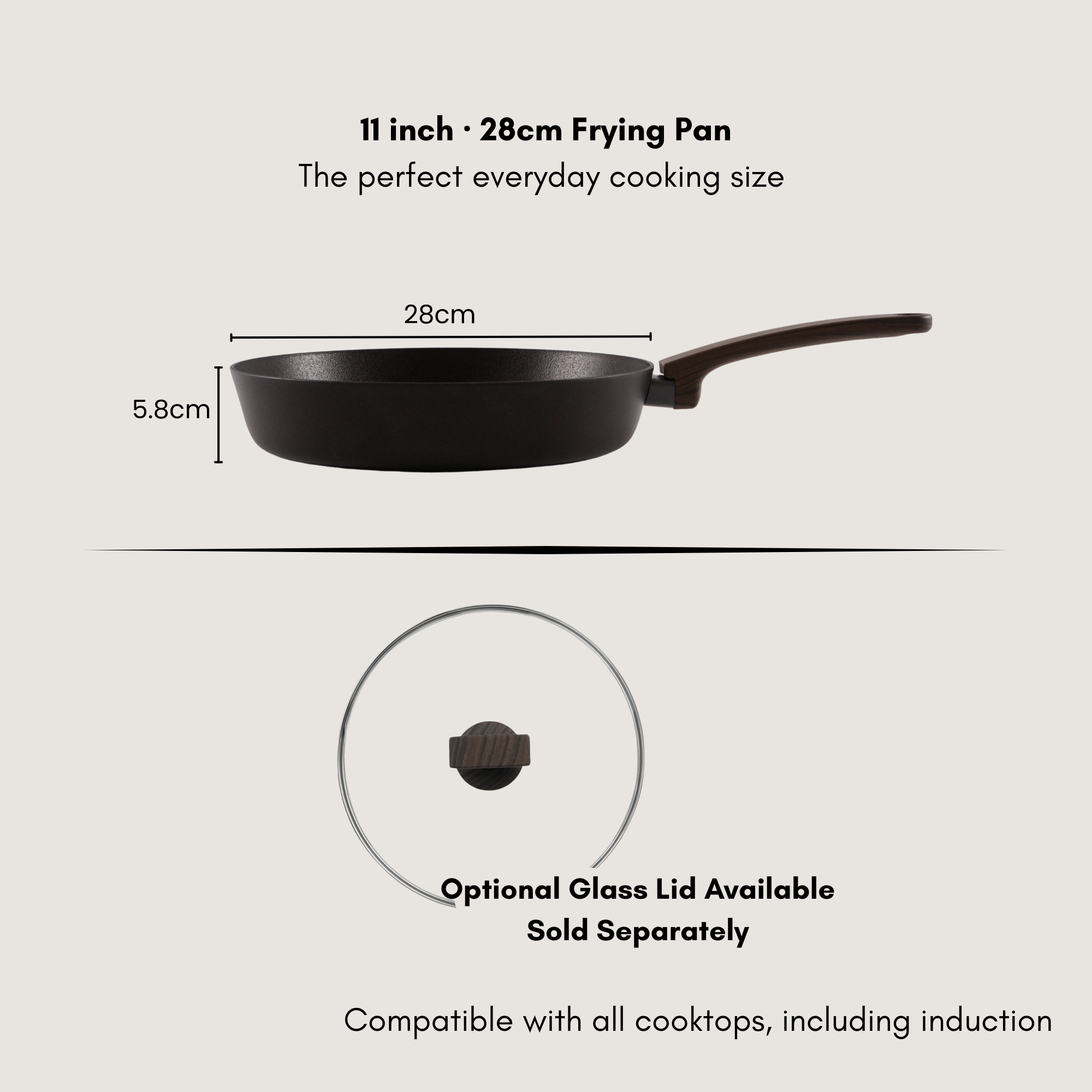 Brown Inoble 24cm|10" & 28cm|11" Frying Pan SET