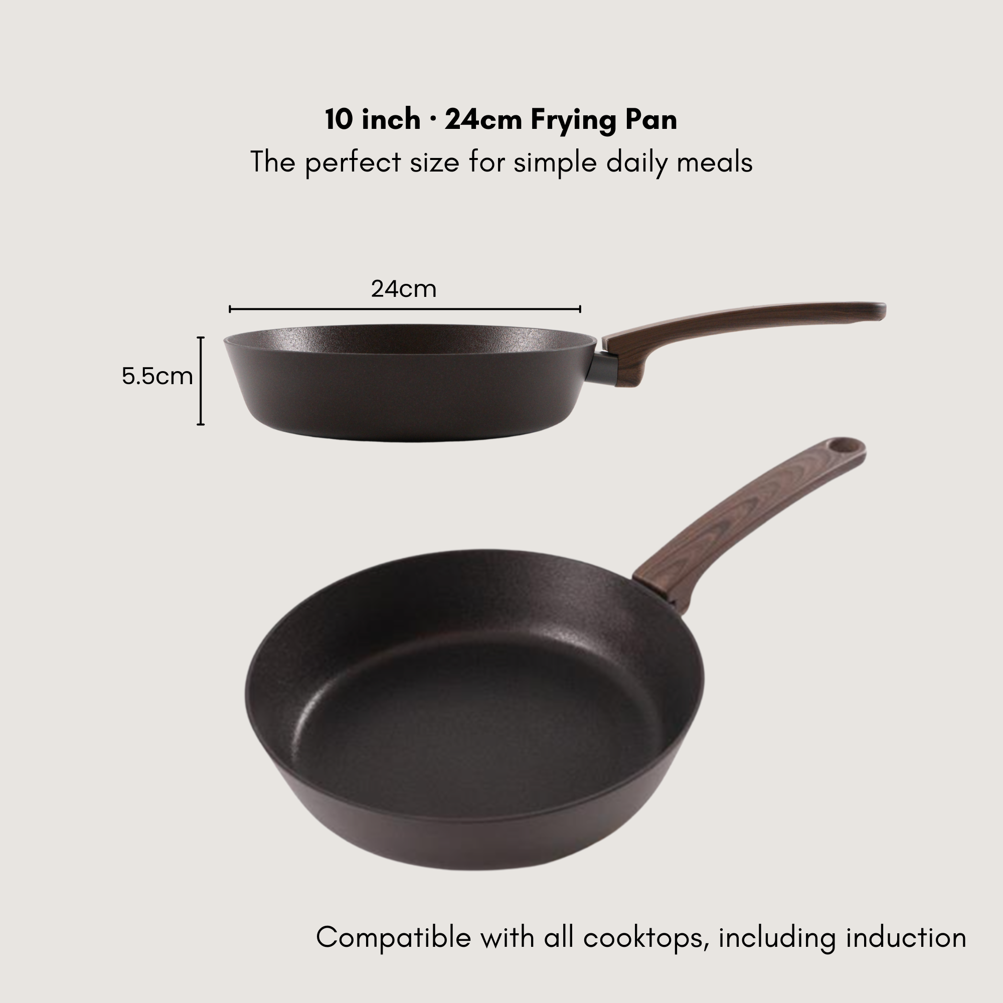 Brown Inoble 24cm|10" & 28cm|11" Frying Pan SET