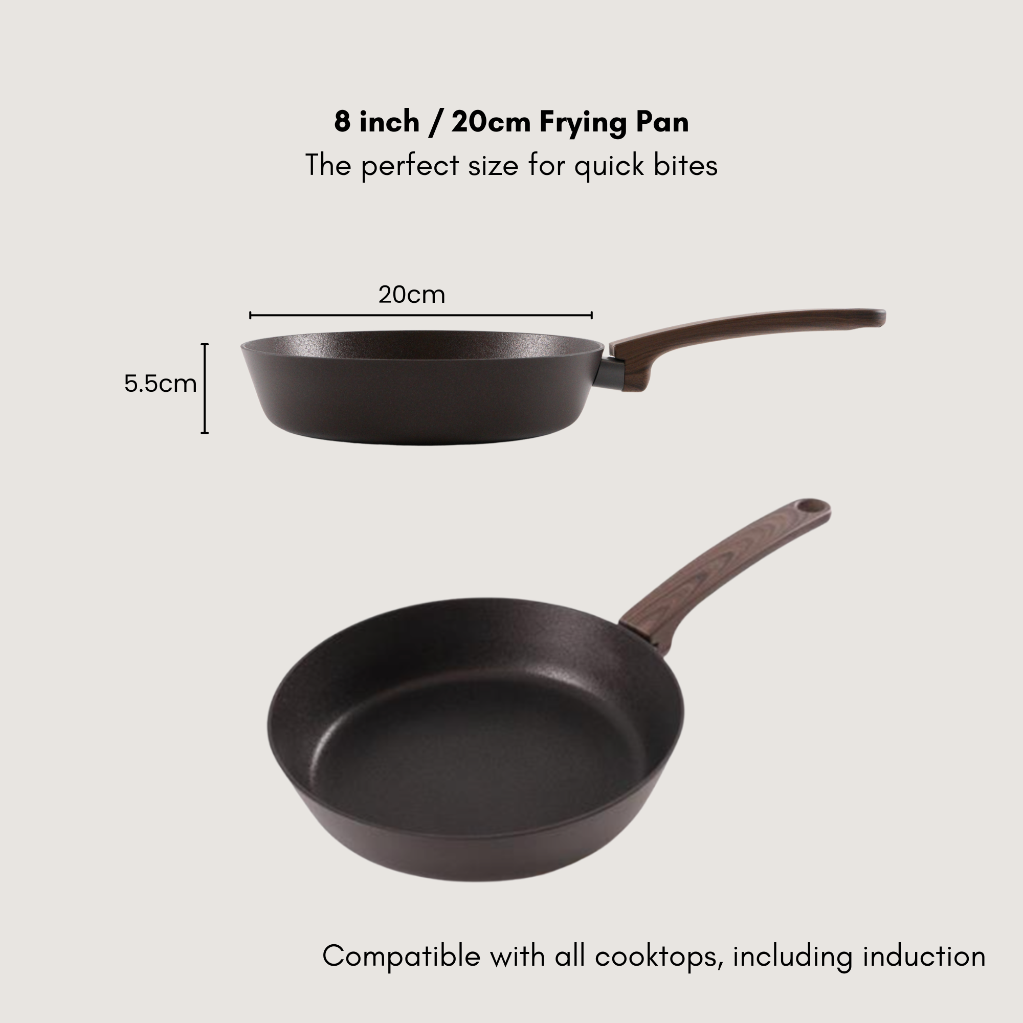 Brown Inoble 20cm|8" & 28cm|11" Frying Pan Set