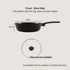 Brown Inoble Nonstick Wok 28cm|11"