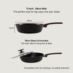 Brown Inoble 28cm|11"  Frying Pan & Wok Set (3pcs)