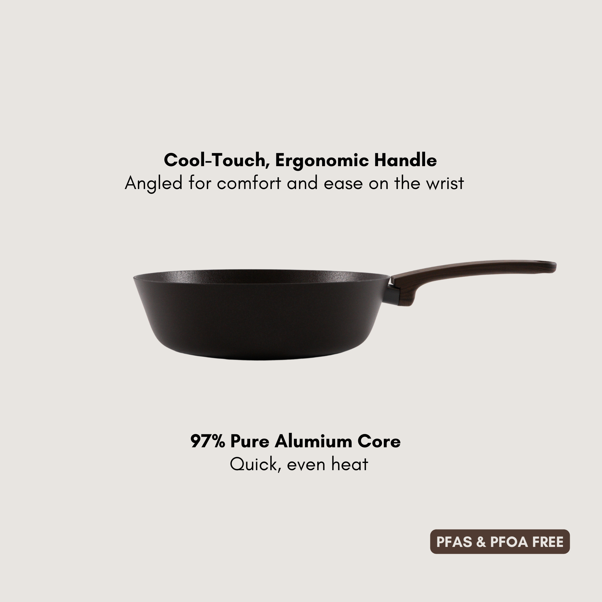 Brown Inoble 28cm|11" Frying Pan & Wok & Lid SET